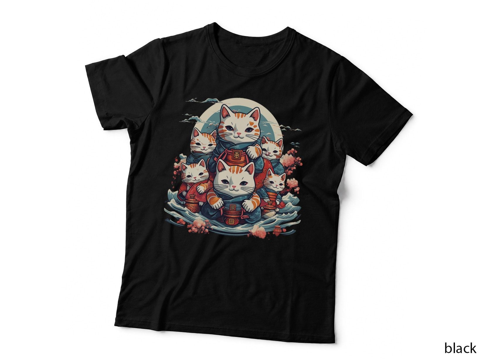 Maneki Neko Lucky Cat Animal Lover Japanese Aesthetic Art T-Shirt