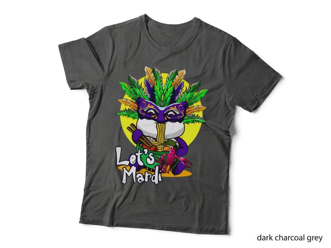 Mardi Gras Funny Animals Panda Eating Ramen Noodles Bowl T-Shirt