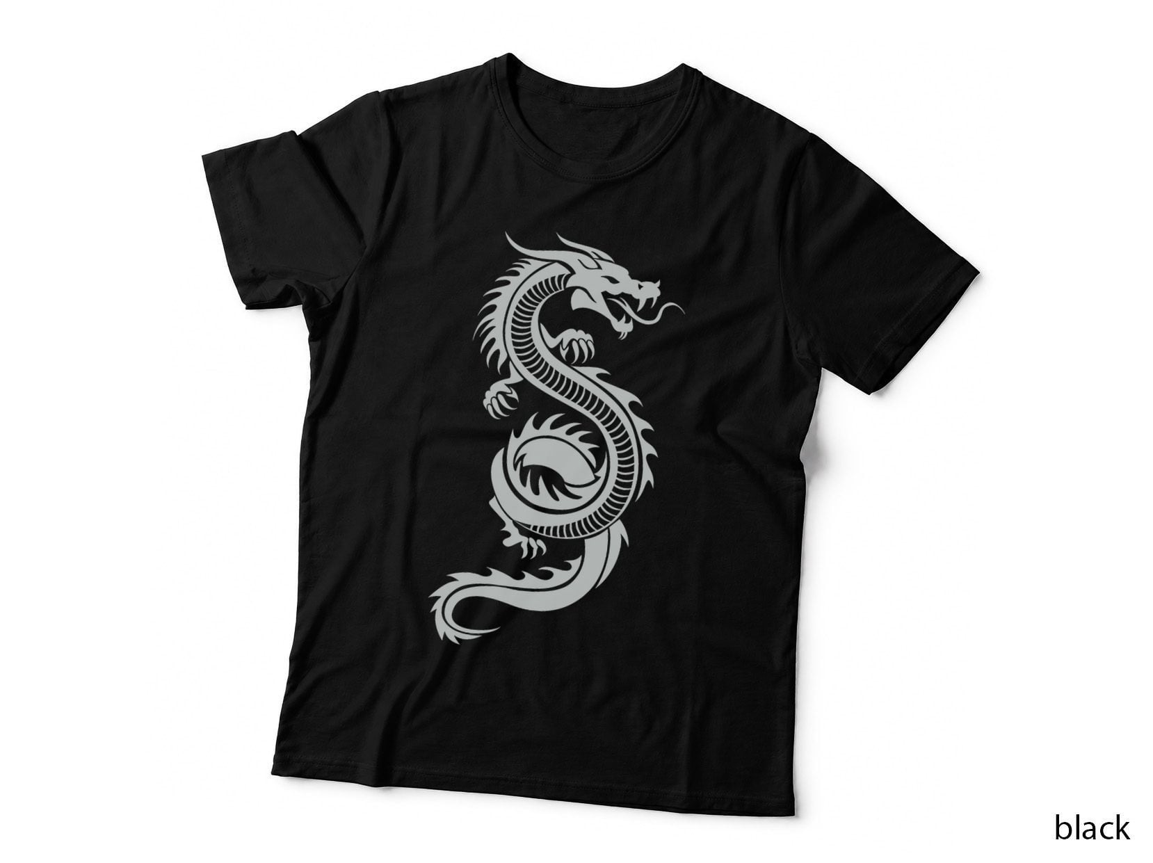 Martial Arts Red Chinese Firedrake T-Shirt Dragon Print Art T-Shirt