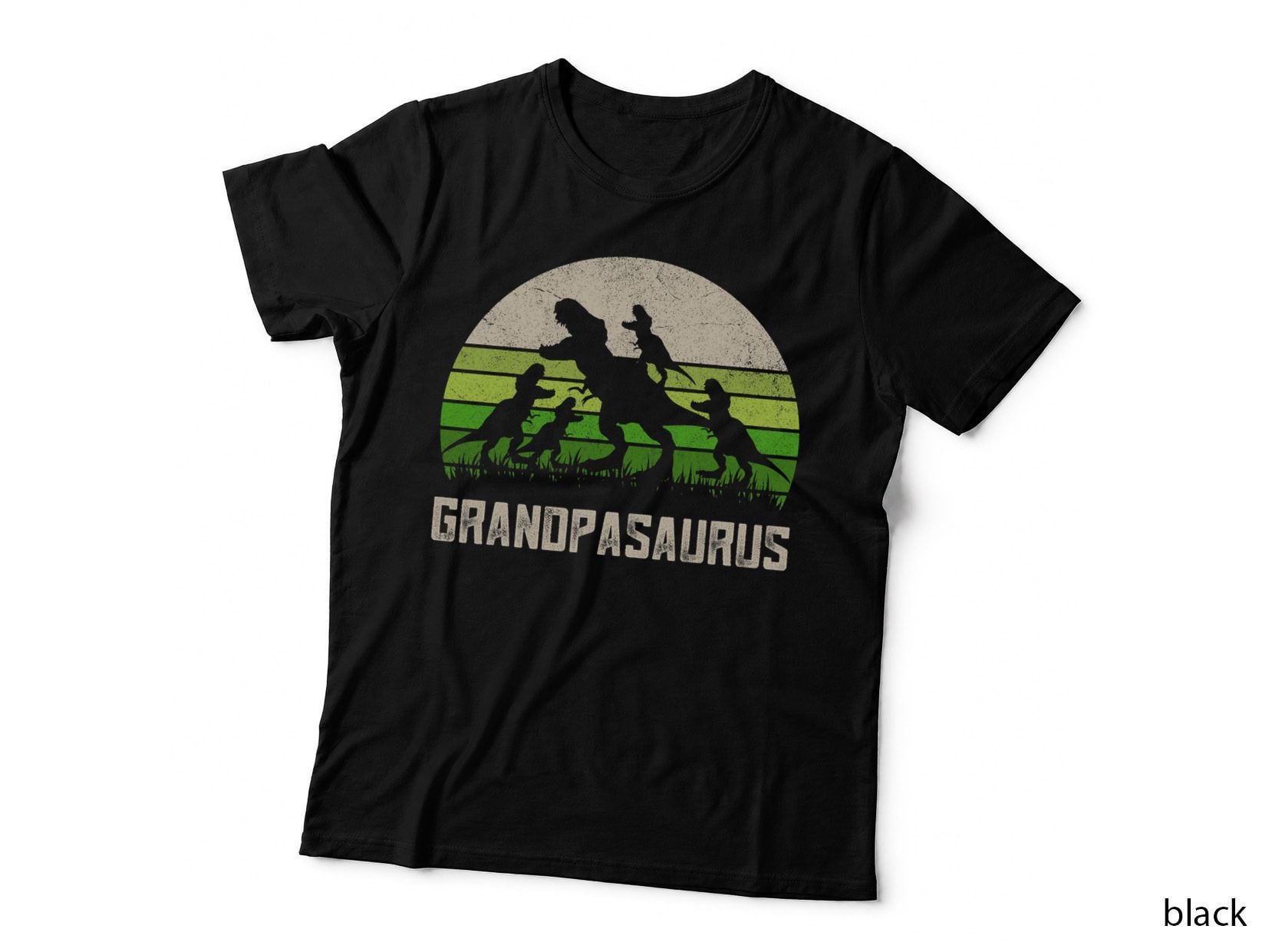 Mens Fathers Day Grandpa Shirt Grandpasaurus Dinosaur 4 Kids Trex T-Shirt