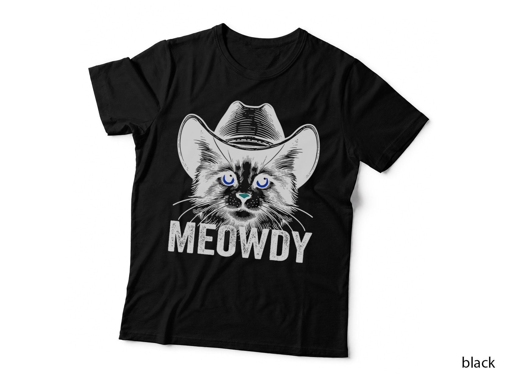 Meowdy Cat Mashup Between Meow and Howdy Funny Cat Meme T-Shirt