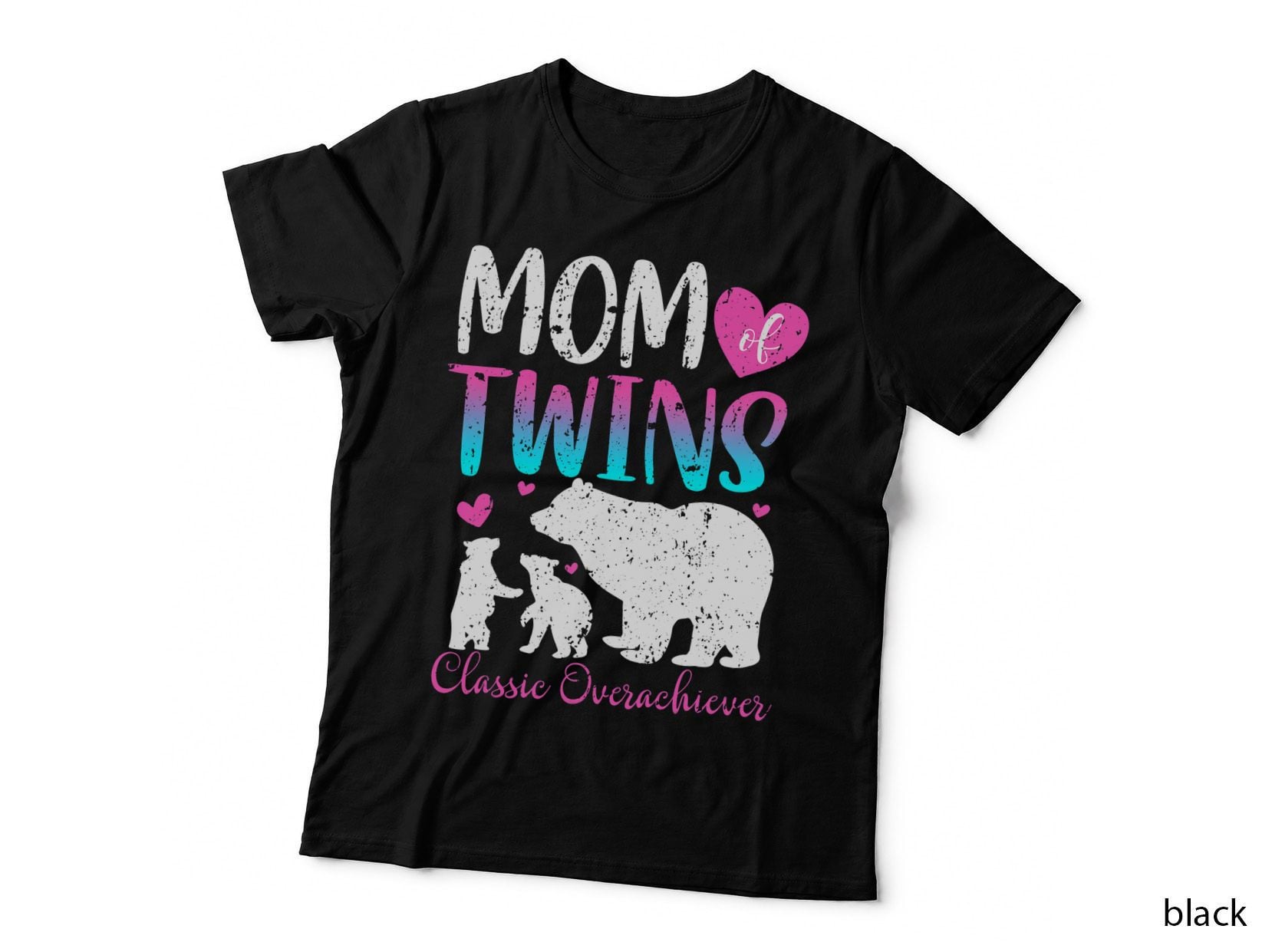 Mom of Twins Mothers Day for Twin Mama Bear Mom of Two Women T-Shirt