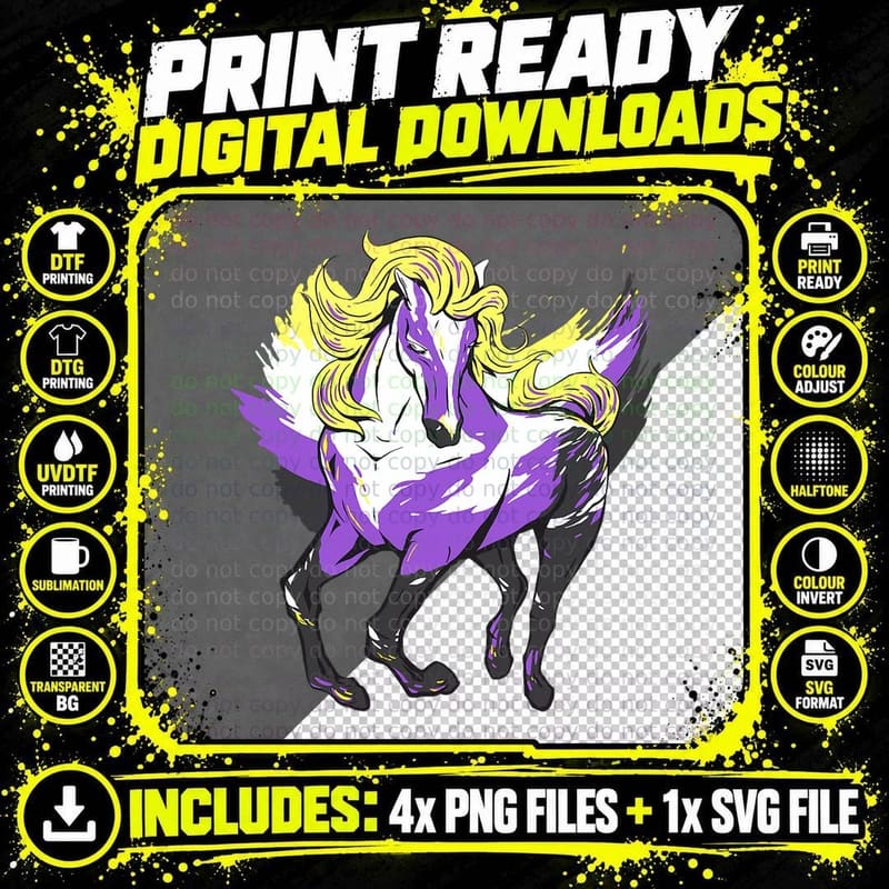 Non-Binary Gifts, Non-Binary Horse Png SVG Digital Bundle