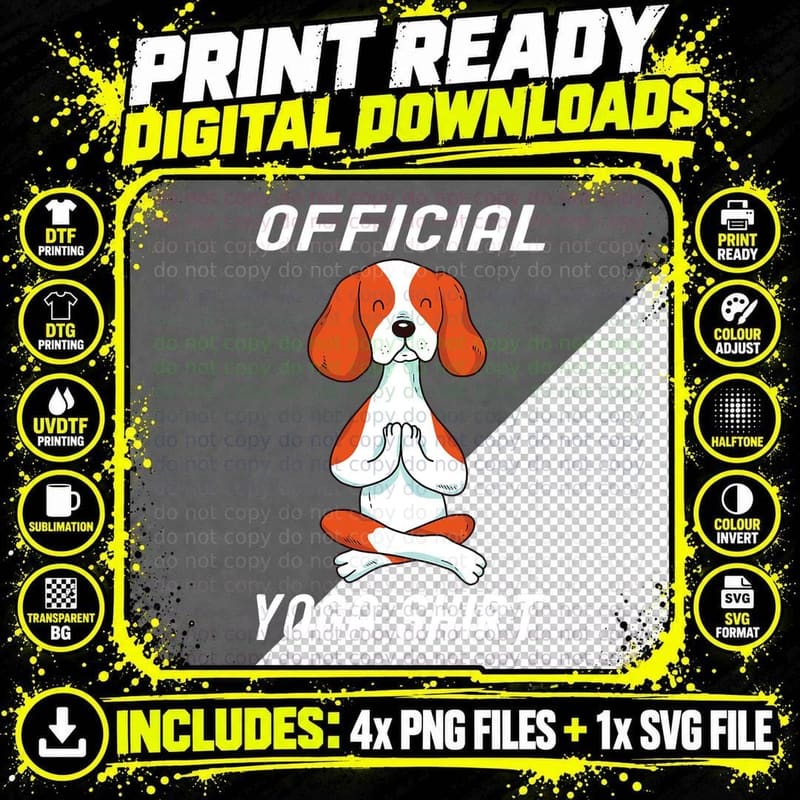 Official Yoga Shirt Funny Dog Yoga T-Shirt Png SVG Digital Bundle
