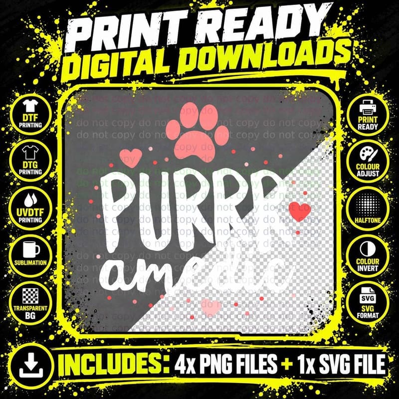 PURRR-Amedic (Paramedic) Cat Veterinarian Vet Tech Png SVG Digital Bundle