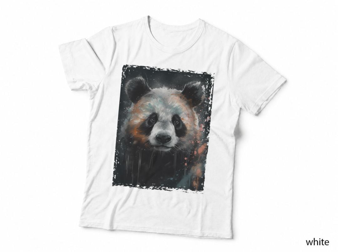 Panda Watercolor Panda Lovers Oil Painting Boys Kids Funny T-Shirt