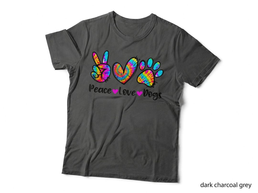 Peace Love Dogs Tie Dye Dog Paw Dog Mom Cute Mother's Day, Funny Fitness T-Shirt