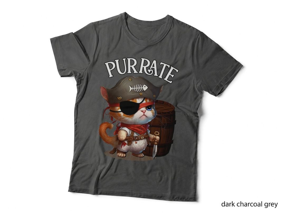 Pirate Cat Purrate Kitty Funny Captain Sea Pirates Eye Patch T-Shirt