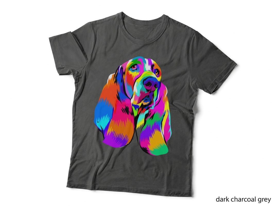 Pop Art Basset Hound Dog Face Pet Puppy Basset Hound Lovers T-Shirt