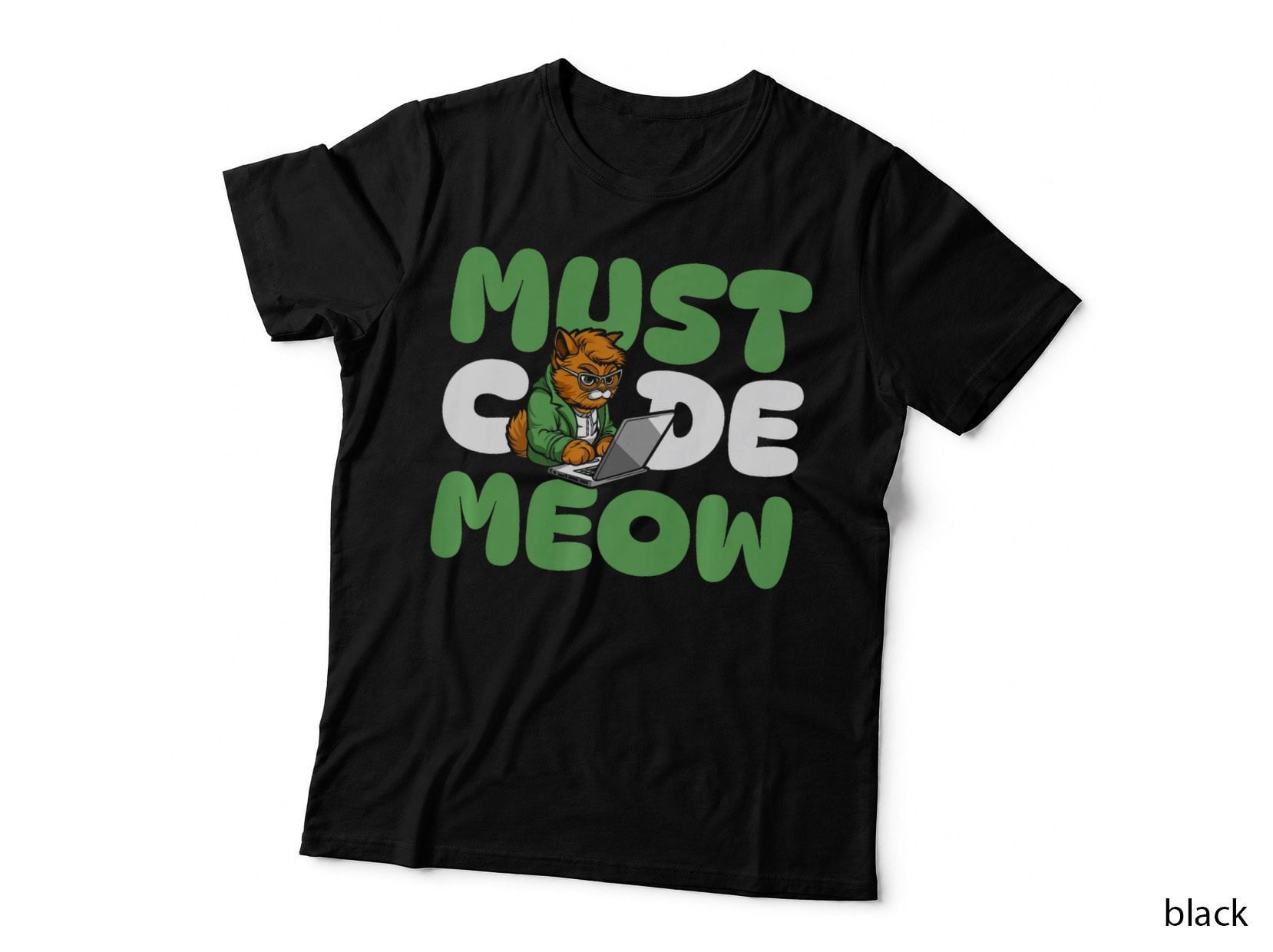 Programmer Cute Coder Software Engineer - Coding Cat, Graphic Design T-Shirt