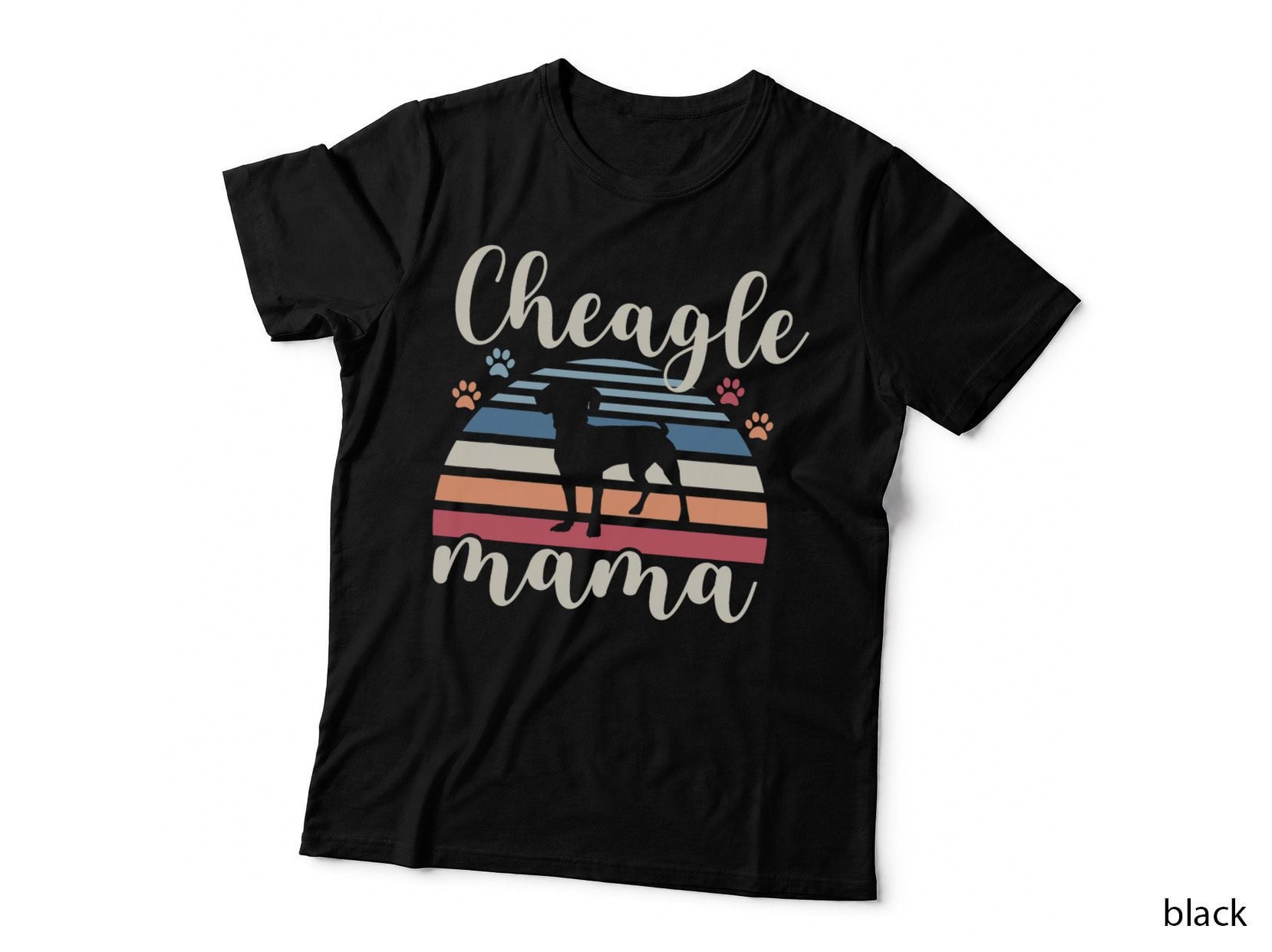 Retro Vintage Cheagle Mama Dog Mom Lover Chihuahua Beagle T-Shirt