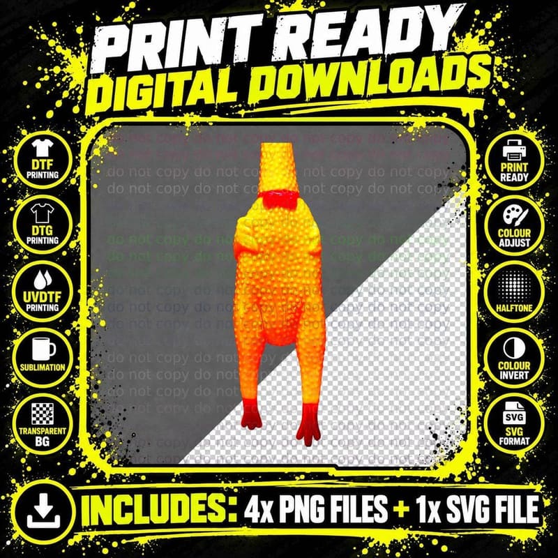 Rubber Chicken Costume for Kids Women Adult Spirit Png SVG Digital Bundle