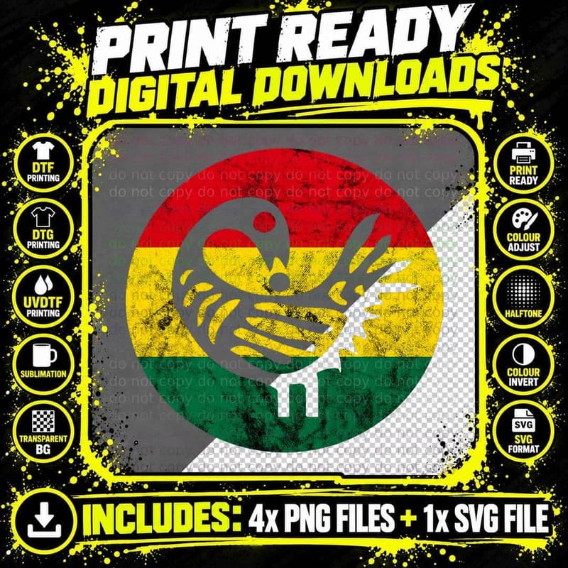 Sankofa Learn from the Past African Bird Black History Png SVG Digital Bundle