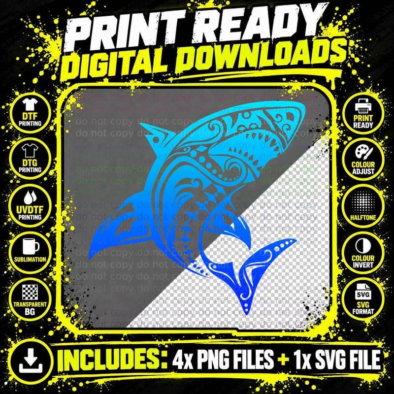 Shark Vintage Retro Throwback Vacation T-Shirt Png SVG Digital Bundle