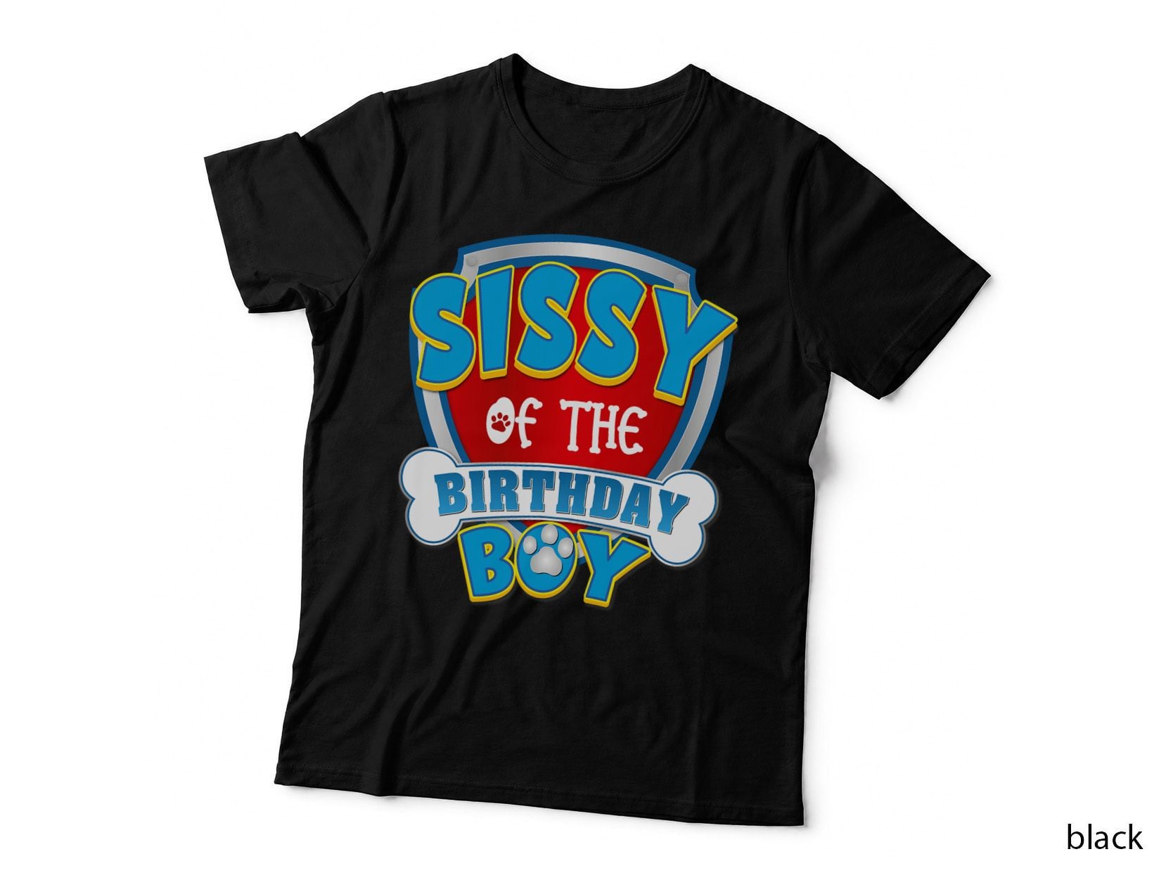 Sissy of the Birthday Boy Dog Paw Family Matching T-Shirt