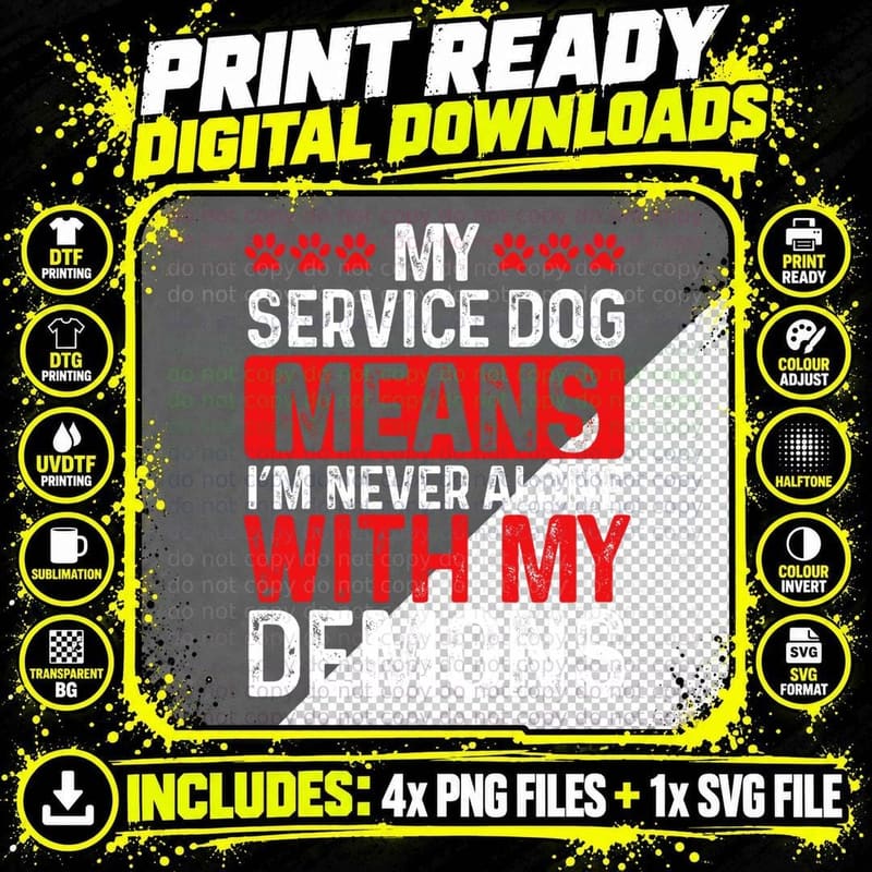 Support Animal Harness for Dogs Service Dog Training Png SVG Digital Bundle