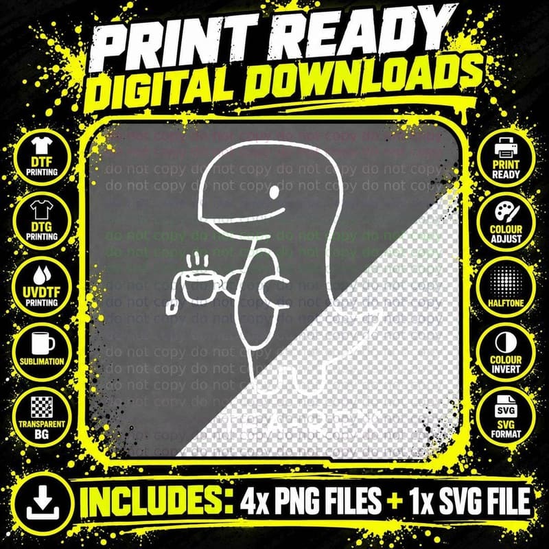 Tea Rex Tea Drinkers and Dinosaur Lovers T-Shirt Png SVG Digital Bundle