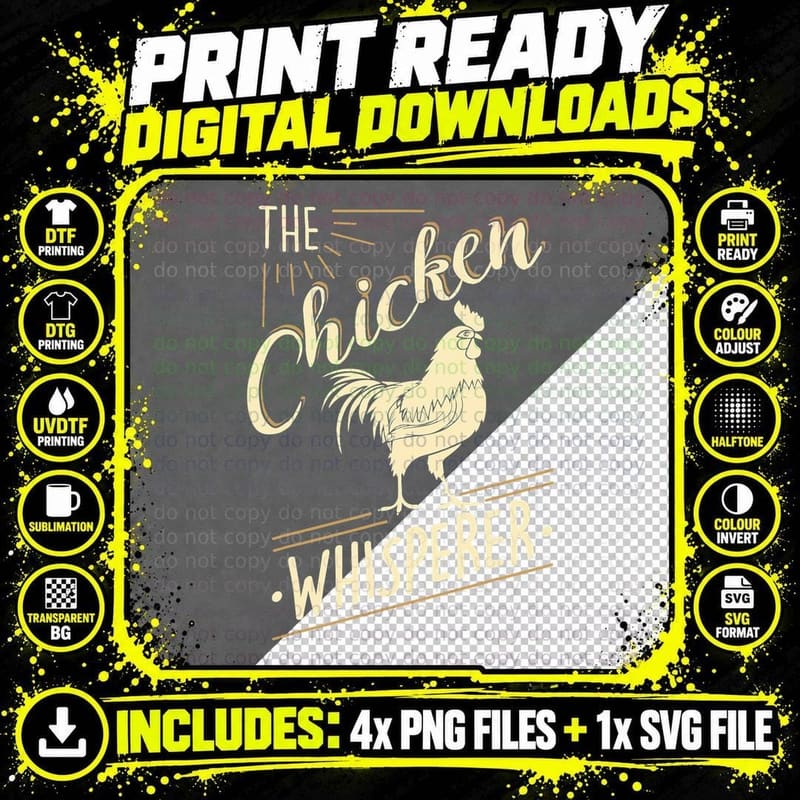 The Chicken Whisperer Funny Chicken Lover Farming Png SVG Digital Bundle