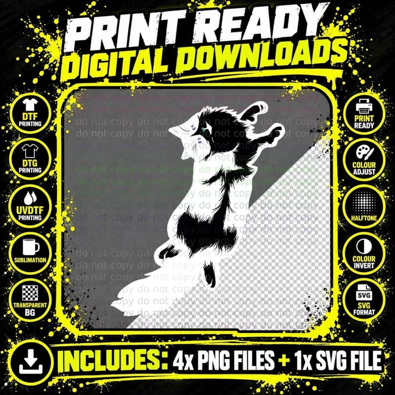 Tuxedo Cat Cute Artwork Tuxedo T-Shirt Png SVG Digital Bundle