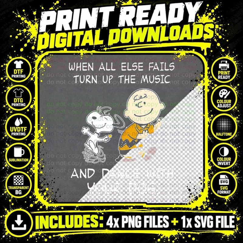 When All Else Fails Turn up the Music & Dance with Your Png SVG Digital Bundle
