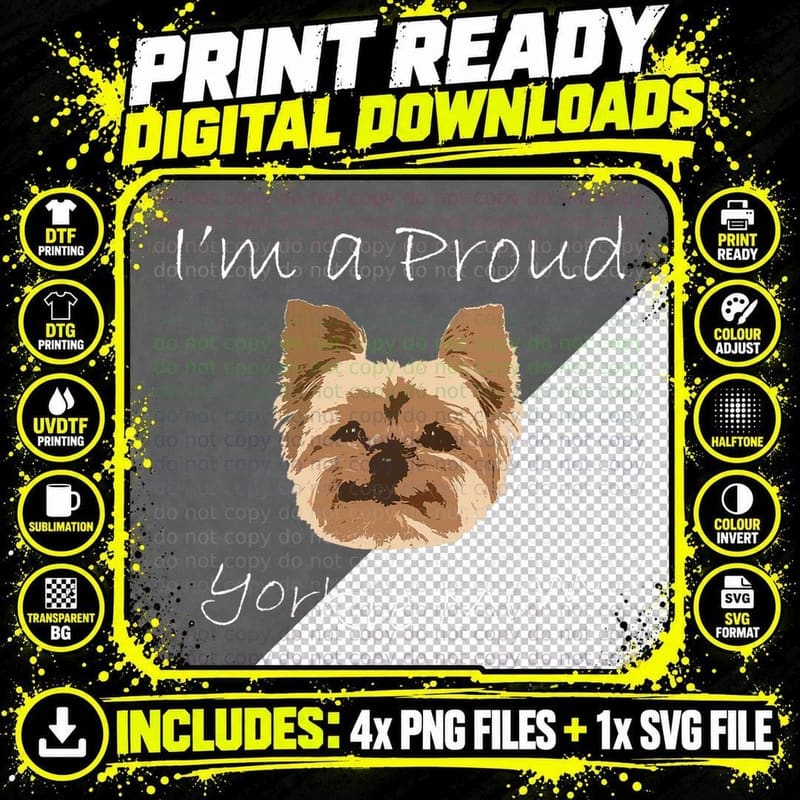 Yorkie Mom Proud Yorkshire Terrier Mama Mom T Shirt Dog Png SVG Digital Bundle