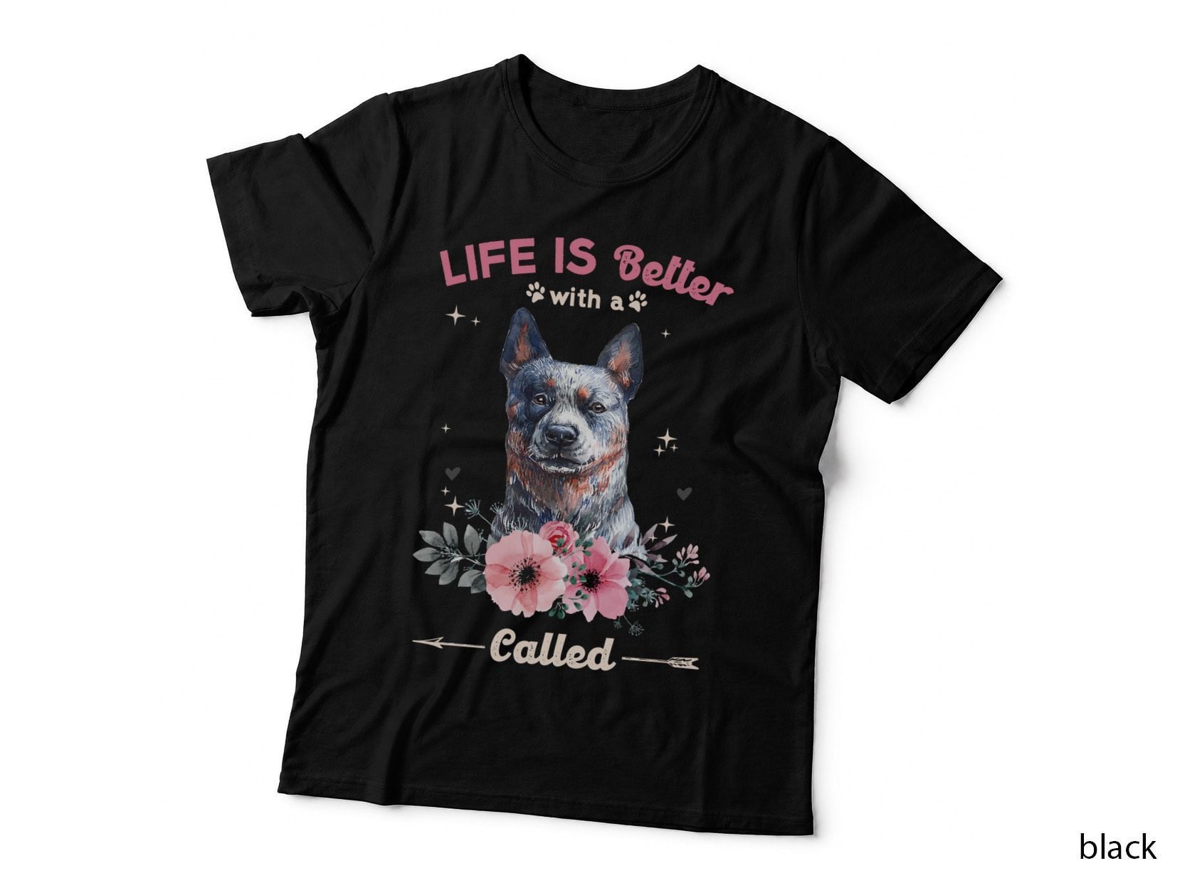 Australian Cattle Dog T-Shirt, Floral Botanical Style, Pet Lover Apparel