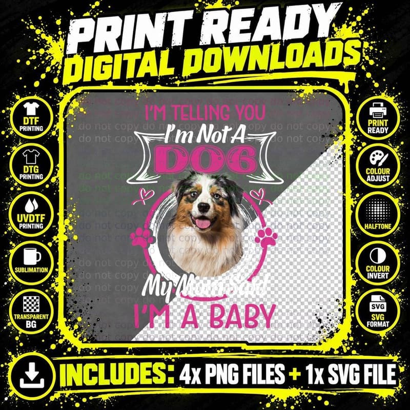 Australian Shepherd T-Shirt, Dog Lover Apparel Png SVG Digital Bundle