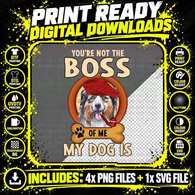 Australian Shepherd T-Shirt, Funny Dog Design Png SVG Digital Bundle
