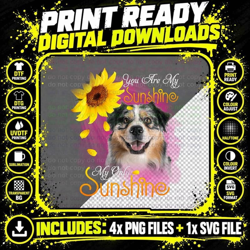 Australian Shepherd T-Shirt, Pet Lover Apparel Png SVG Digital Bundle