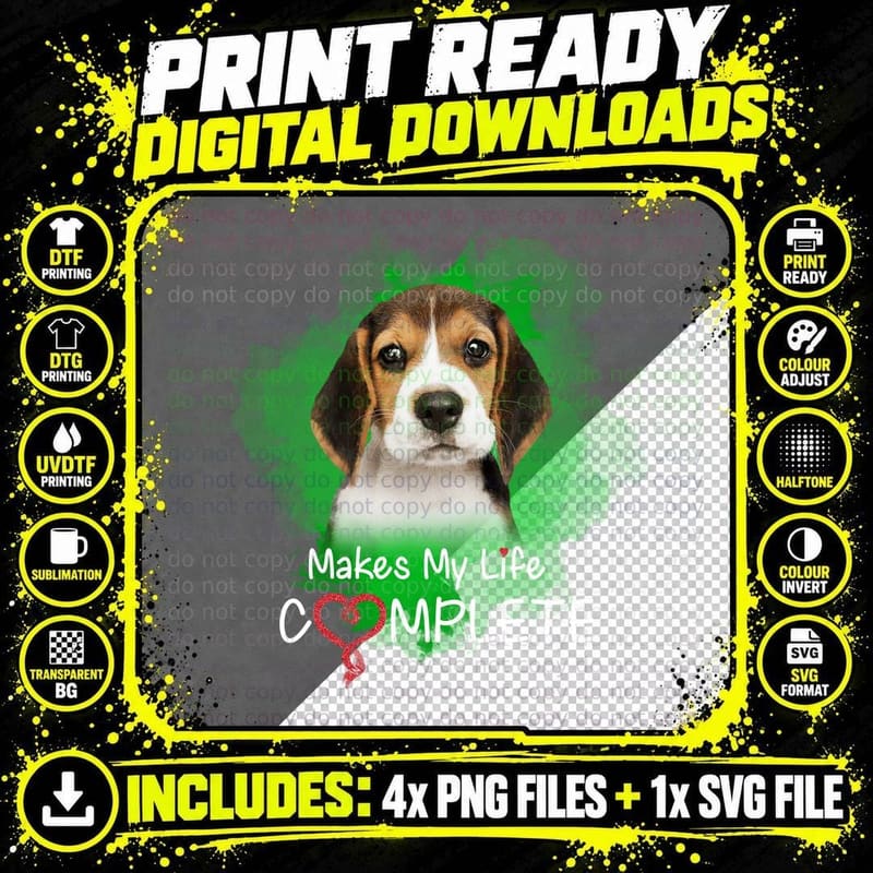 Beagle Puppy T-Shirt, Pet Lover Apparel, Dog Lovers Gift Png SVG Digital Bundle