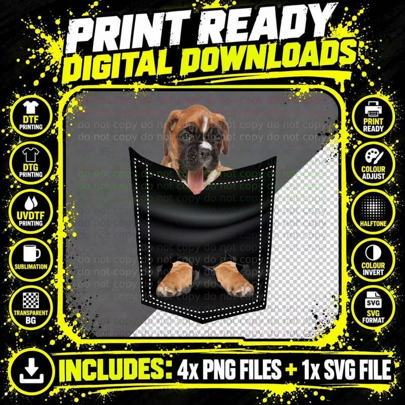 Boxer Dog Paws T-Shirt, Animal Lover Apparel Png SVG Digital Bundle