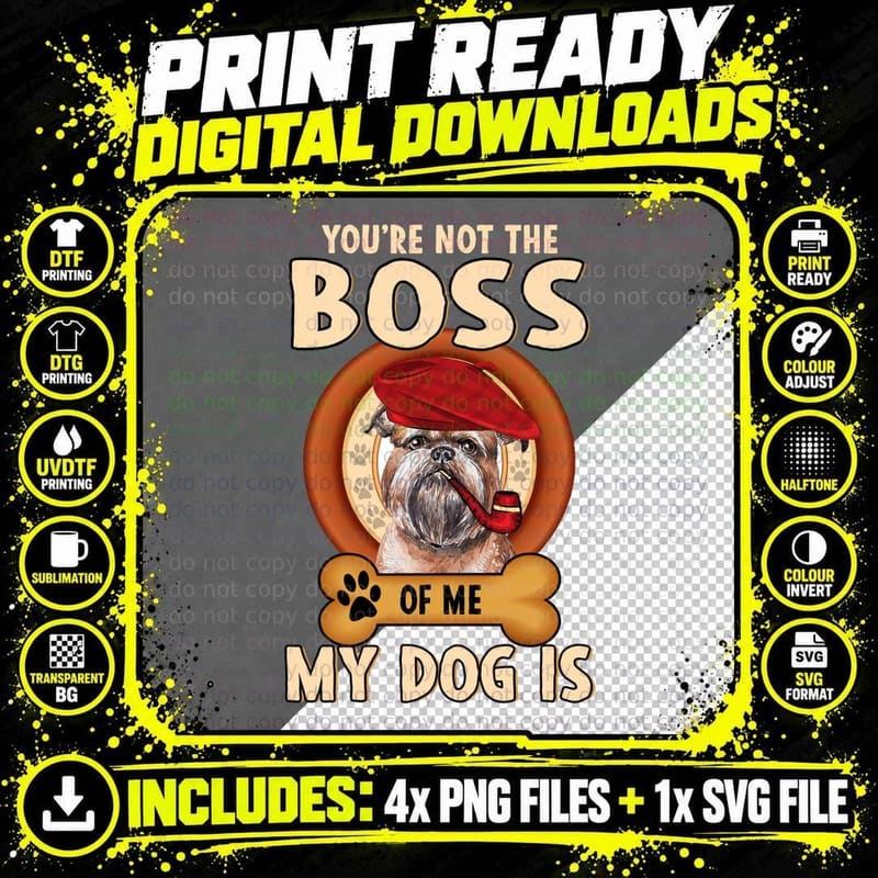 Brussels Griffon T-Shirt, Funny Dog Quote Png SVG Digital Bundle
