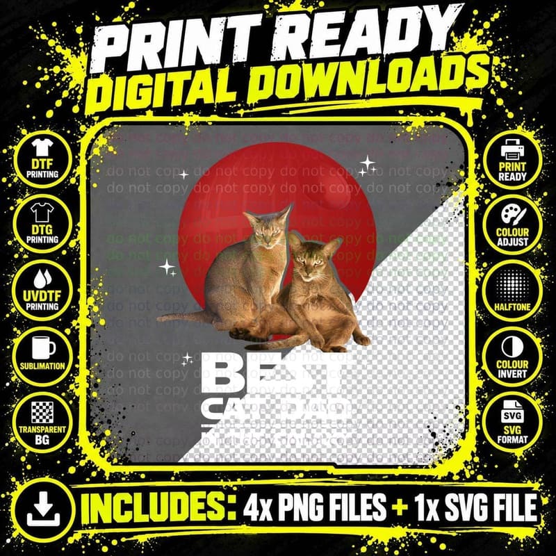 Cat Dad in the Galaxy T-Shirt, Space Cat Dad Png SVG Digital Bundle