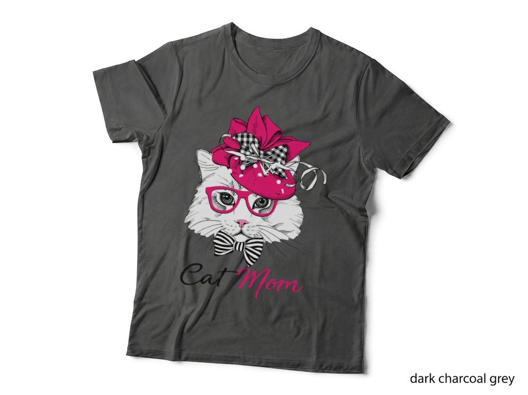 Cat Mom Pink T-Shirt, Fashionable Cat Design, Pet Lover Apparel