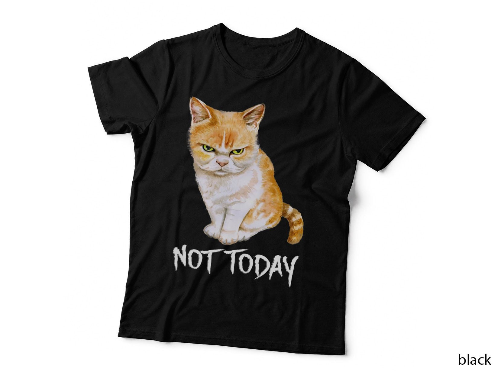 Cat Not Today T-Shirt, Whimsical Animal Print, Pet Lover Apparel