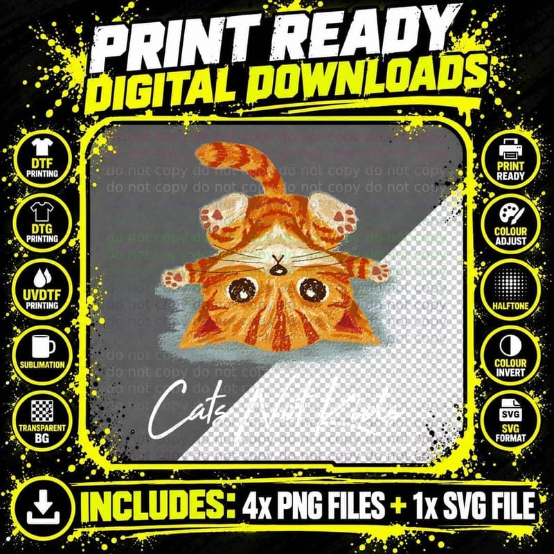 Cats Not Kids T-Shirt, Whimsical Cat Design Png SVG Digital Bundle