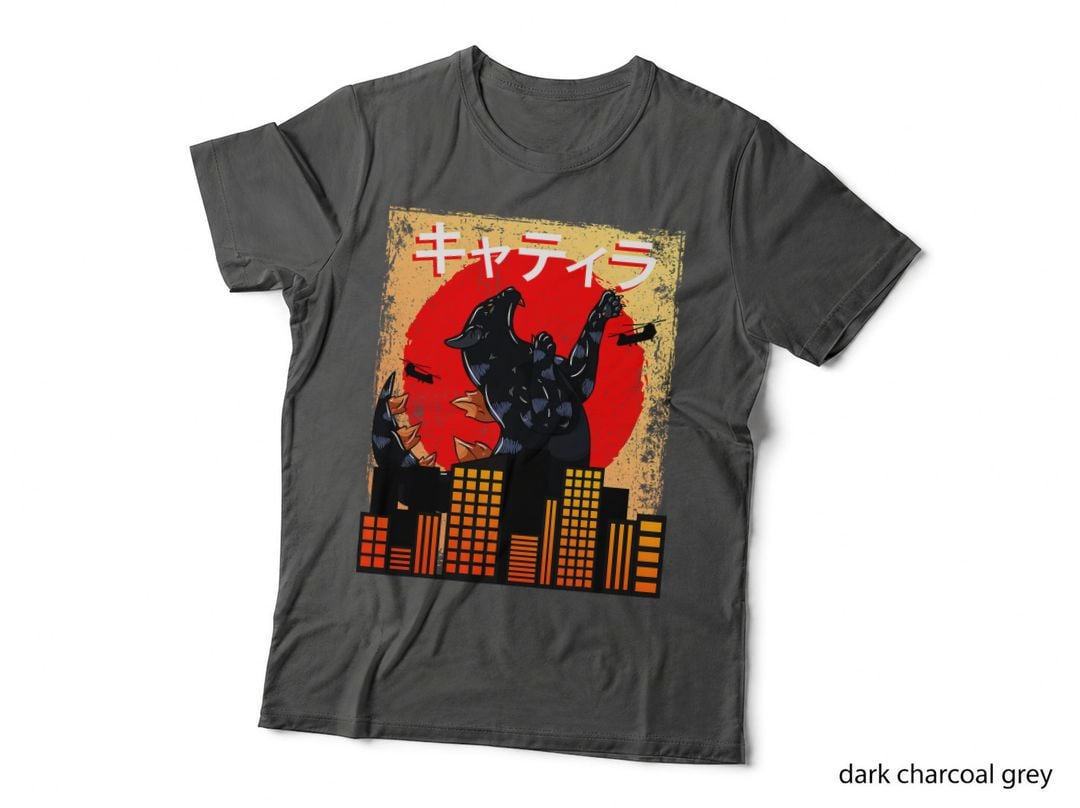 Catzilla Japanese Sunset Funny Japan Cat T-Shirt
