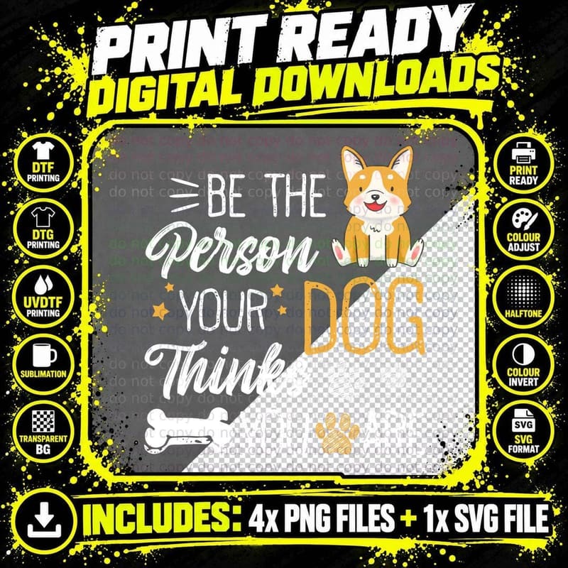 Corgi Dog T-Shirt, Adorable Pet Style, Puppy Love Apparel Png SVG Digital Bundle
