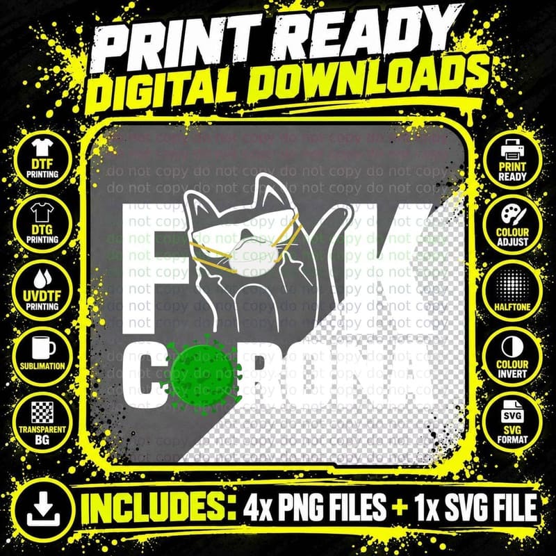 Cornona Cat T-Shirt, Funny Sarcasm, Pet Lover Apparel Png SVG Digital Bundle