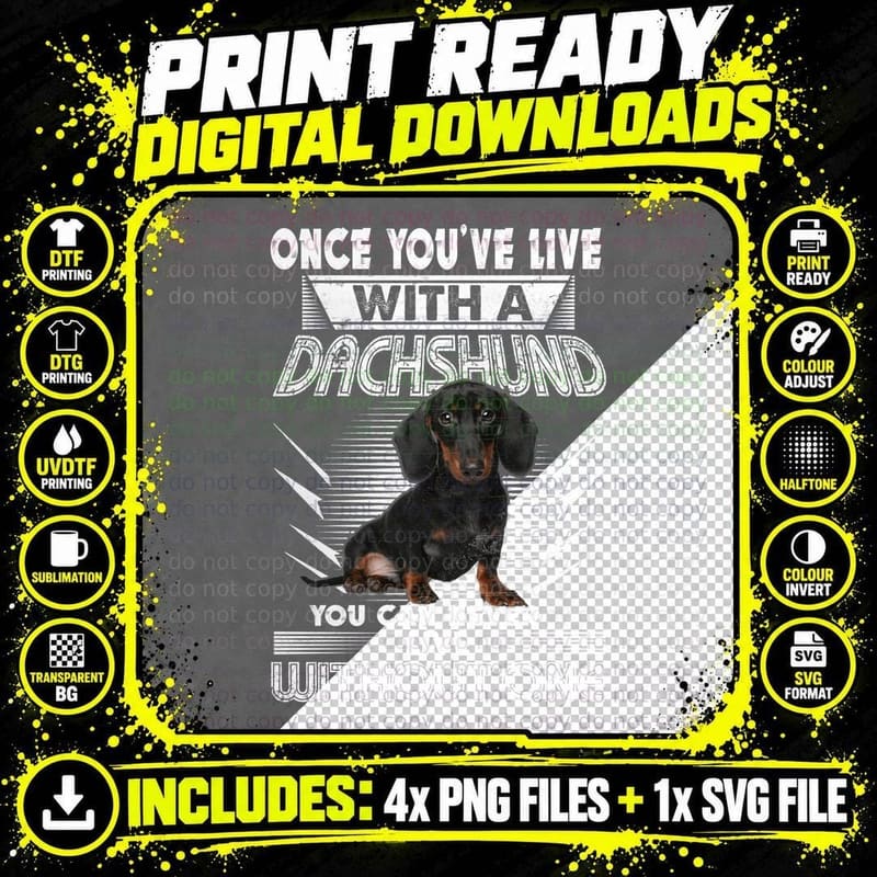 Dachshund T-Shirt, Adorable Pet Lover Style Png SVG Digital Bundle