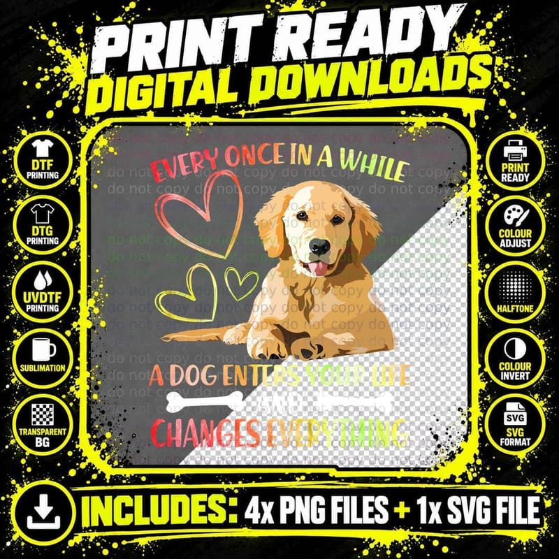 Dog Lover T-Shirt, Inspirational Quote, Pet Owner Gift Png SVG Digital Bundle