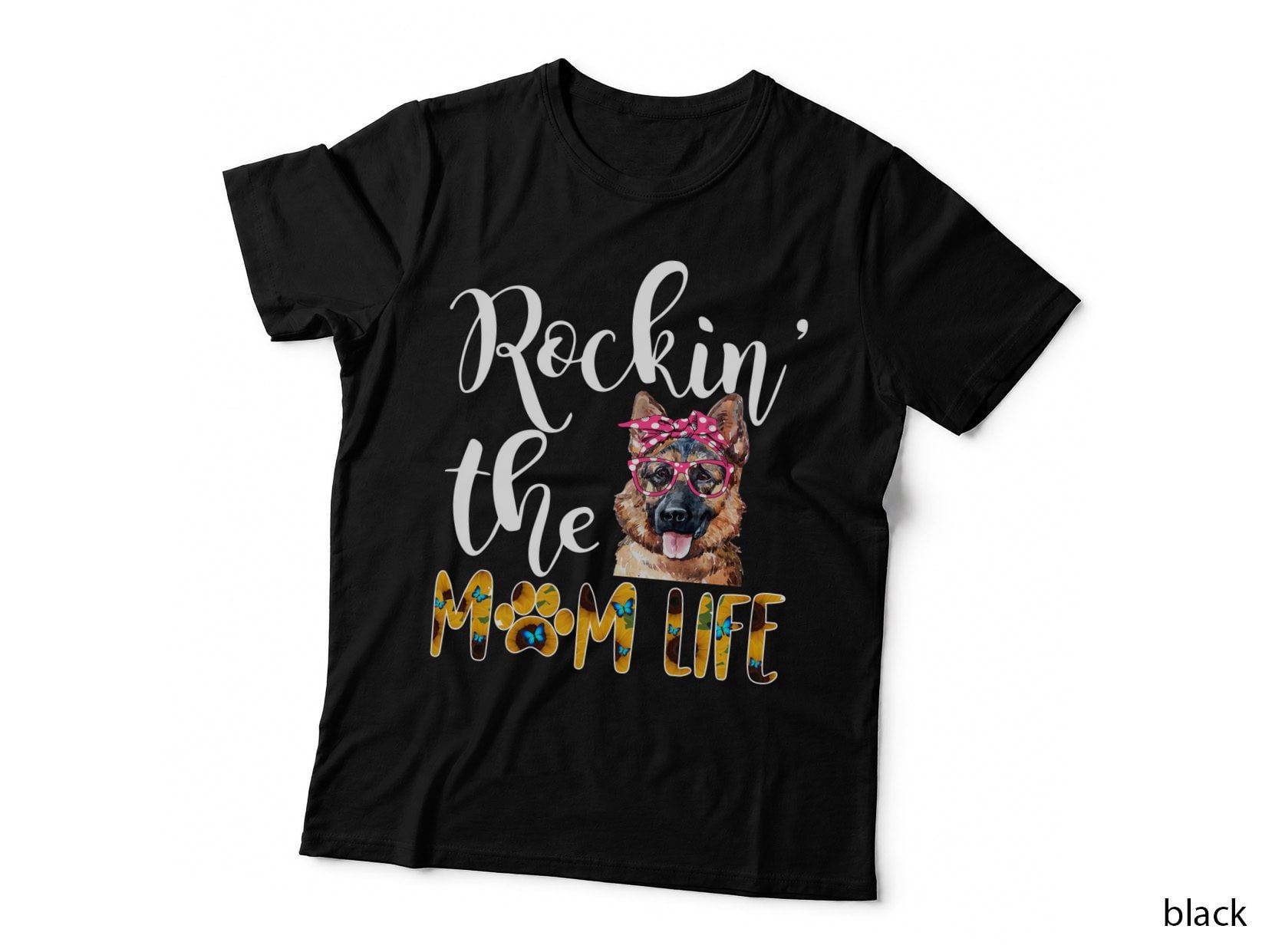 Dog Mom German Shepherd T-Shirt, Mom Life Print, Pet Lover Apparel