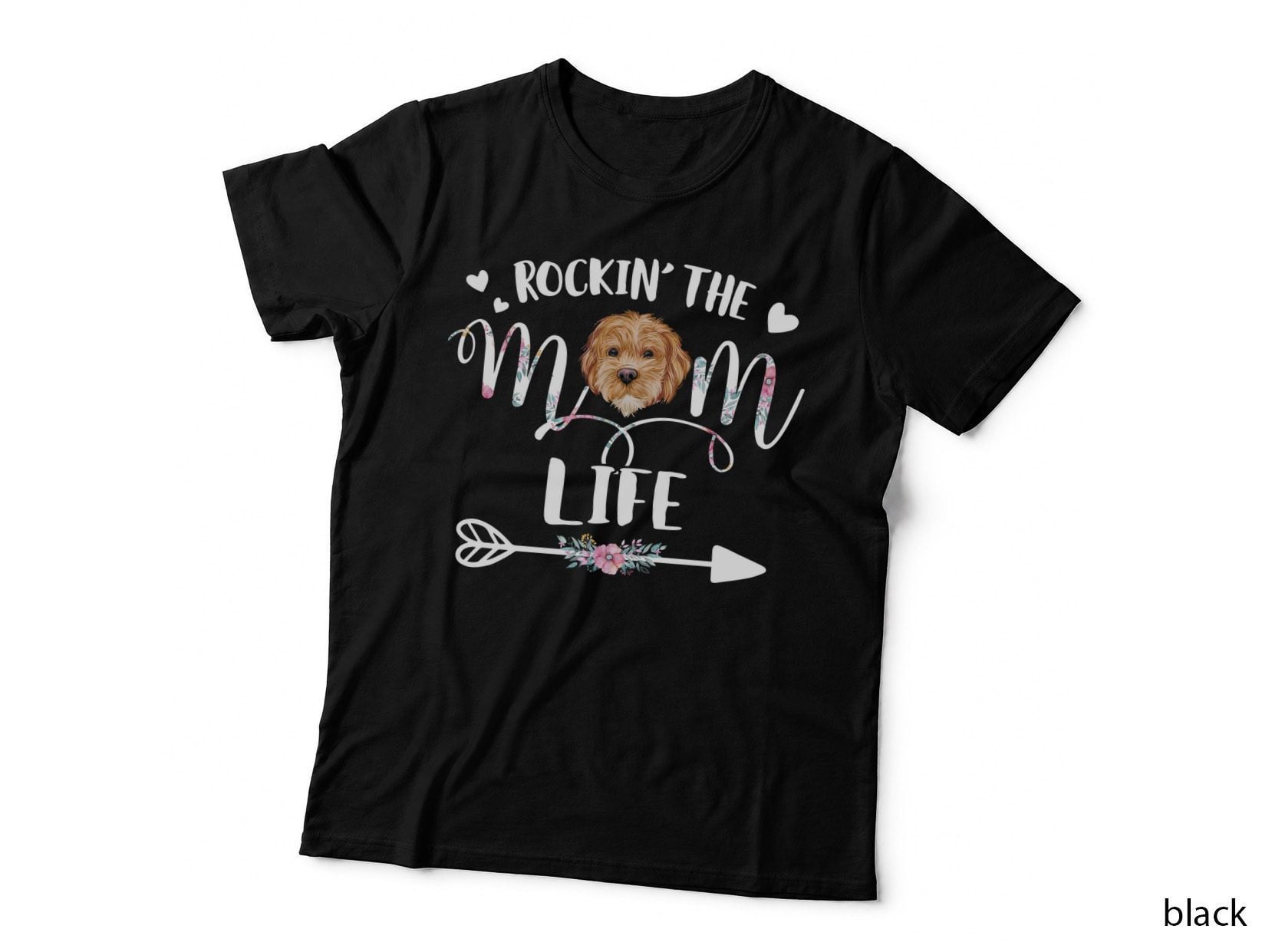 Dog Mom Life T-Shirt, Floral Boho Style, Pet Lover Apparel