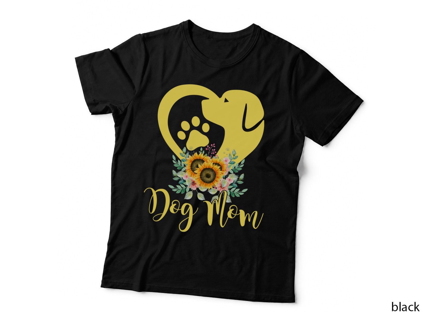Dog Mom T-Shirt, Floral Botanical, Pet Lover Apparel