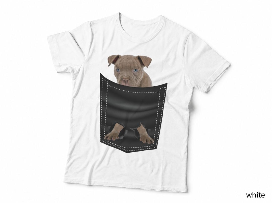 Dog Pup in Hole T-Shirt, Animal Print, Pet Lover Apparel