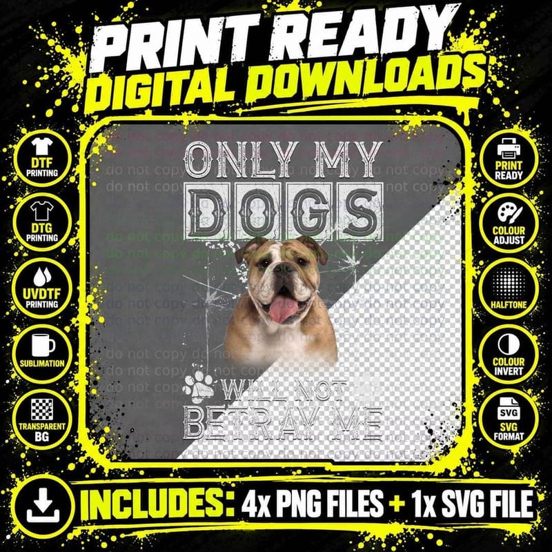 English Bulldog T-Shirt, Pet Lover Apparel Png SVG Digital Bundle