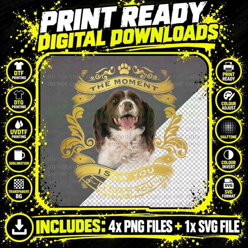 English Springer Spaniel T-Shirt, Classic Dog Breed Png SVG Digital Bundle