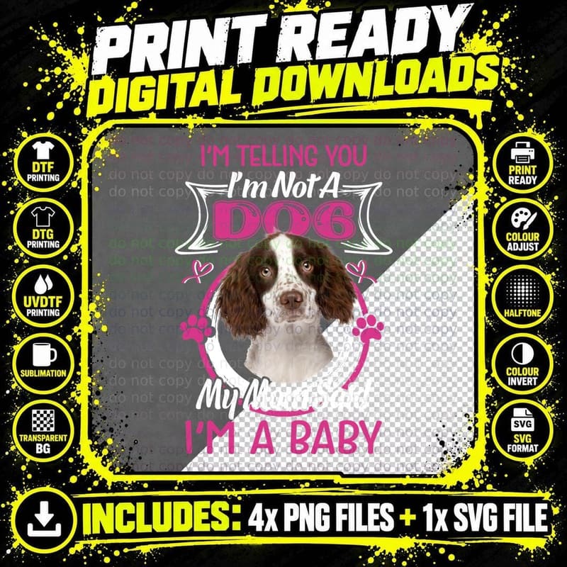 English Springer Spaniel T-Shirt, Pet Lover Apparel Png SVG Digital Bundle