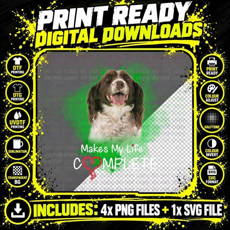 English Springer Spaniel T-Shirt, Pet Lovers Gift Png SVG Digital Bundle