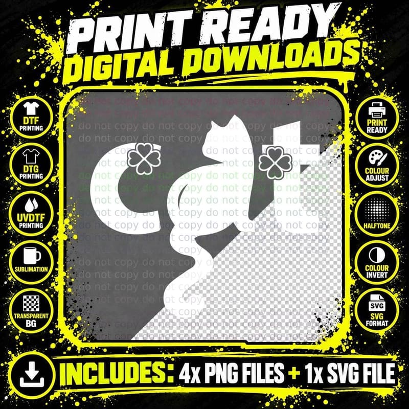 Funny Cat Text T-Shirt, Humorous Cat Design Png SVG Digital Bundle